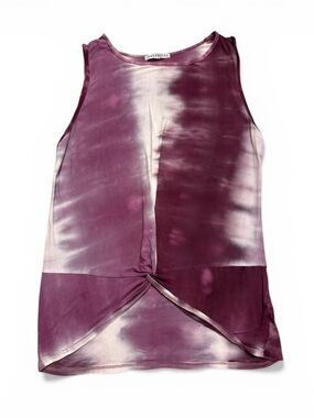 Tie-Dye Knot Front Tank Top in Plum/White by Cake + Roses
